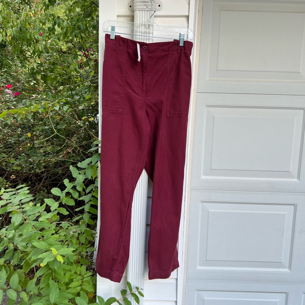NWT Talbots Pretty Maroon Cropped Cargo Pants